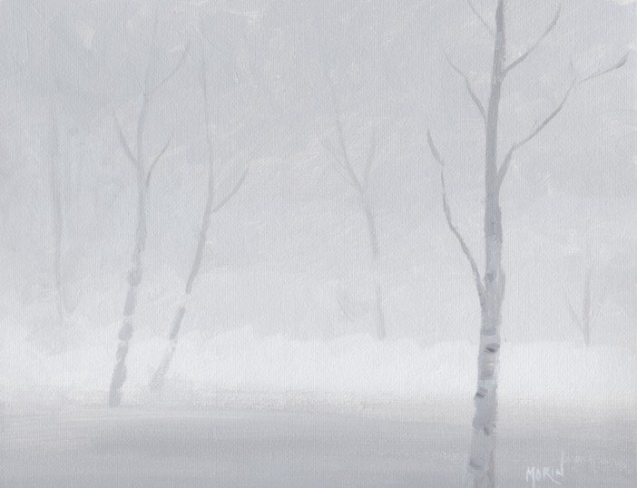 Acrylic Painting Trees In The Fog